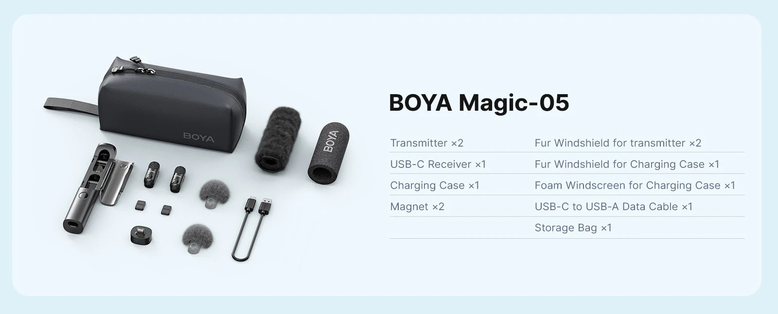 BOYA BOYA Magic Wireless Lavalier Microphone 4 Forms in 1 Mic for iPhone Android USB-C Phone Camera for Interview Live Streaming