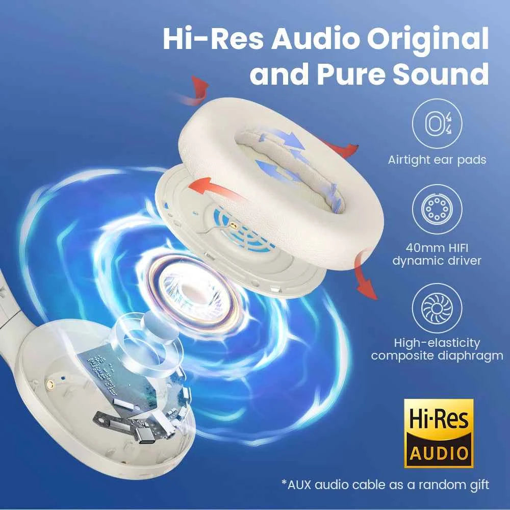 HAYLOU S35 ANC Wireless Bluetooth Headphones 42dB ANC ENC Over-ear Headphone Noise Cancellation 60H Playtime Earphones Men Women