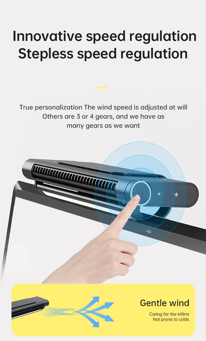 2025 Upgraded Portable Air Conditioner USB Charger Adjustable Office Computer Screen Mounted Electric Fan Desktop Tower Fan