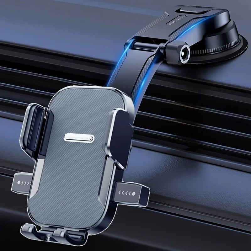 1Pc Car Mobile Phone Holder, Dashboard Installation, 360-Degree Rotatable Adjustment, Equipped with Strong Suction Cup, Non-Slip and High-Stability Mobile Phone Holder, Compatible with All Smartphones