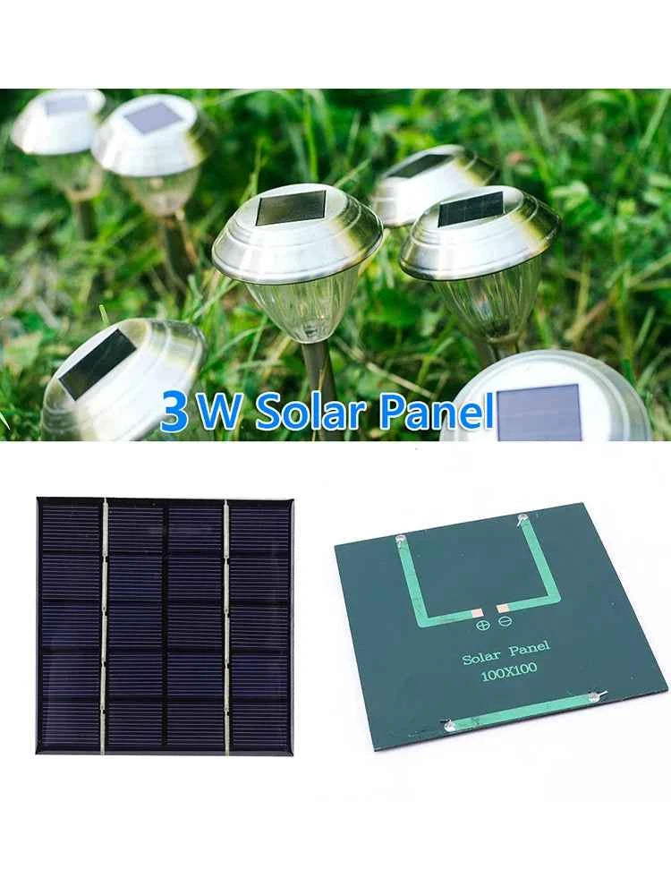 3W 5V Solar Panel Charger Photovoltaic Cells Solar Charging Panel for Solar Light for 3.7V Battery 3-5V Battery/Phone Charger