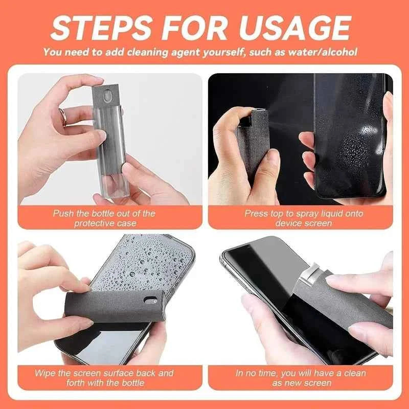 Computer Cleaning Supplies Wipe Cleaning Tools 2-in-1 Screen Cleaner Kit  for Phone Laptop Tablet TV Monitor Car Screens Spray