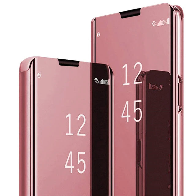 Luxury Smart Case For Samsung Galaxy S25 S24 S23 S22 S21 Ultra S20 S10 S9 Plus S23 FE 5G Mirror Leather Smart Flip Suppor Cover