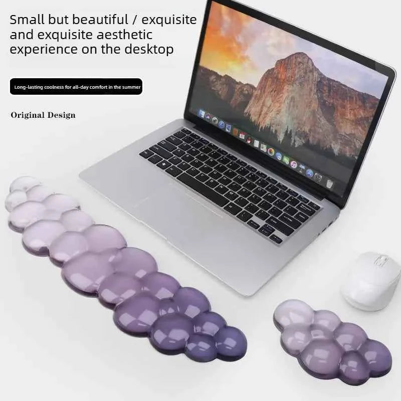 Cloud shaped silicone transparent wristband, mouse pad with wrist rest,non slip keyboard,ergonomic keyboard,mouse pad,wrist rest