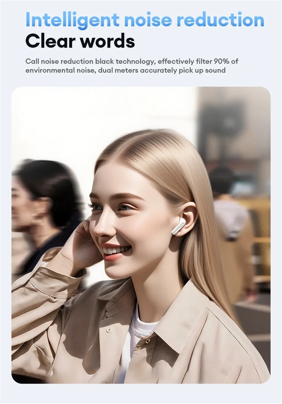 New Lenovo LE209 Wireless Bluetooth Earphone ANC Noise Reduction HiFi Music Bluetooth Headphone 30H Battery Life Gaming Headset