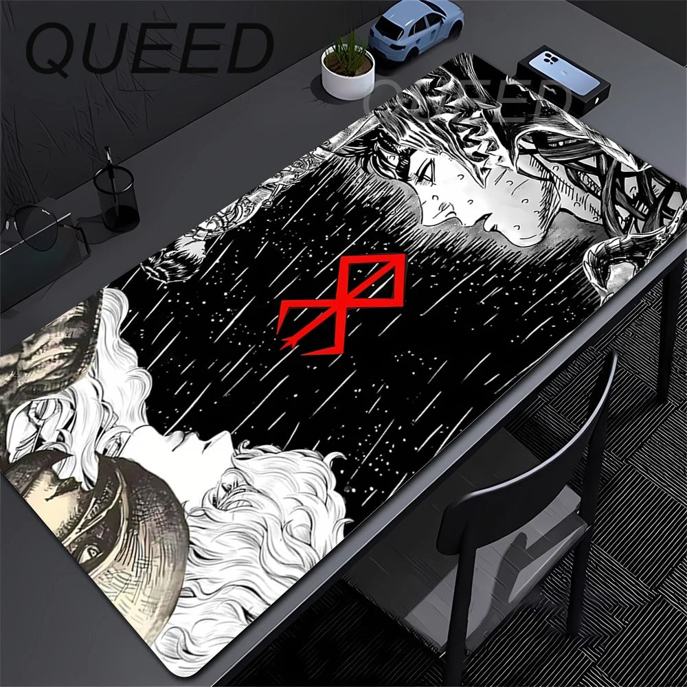 Guts sword in berserk Mouse Pad Gaming Mousepad Pc Accessories Keyboard Mat Desk Protector Mats Anime Berserk Speed Mouse Pads