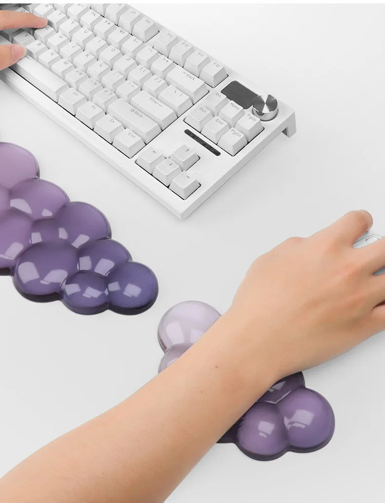Cloud shaped silicone transparent wristband, mouse pad with wrist rest,non slip keyboard,ergonomic keyboard,mouse pad,wrist rest
