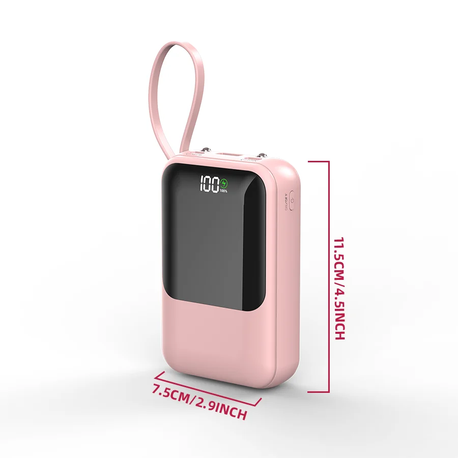 10000mAh Portable charger for phone, Power Bank Built-in 4 Cables and Flashlight ,PD22.5W Fast Charge USB C Battery Pack Compatible with IPhone and Sumsang Android,etc, Camping Travel Essentials