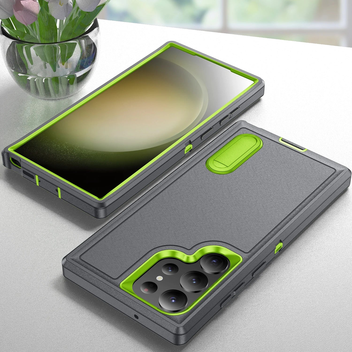 Military grade three-layer protective bracket phone case suitable for Samsung GalaxyS26 S25 S24 S23 Ultra A13 A14 A27 A37 Cover