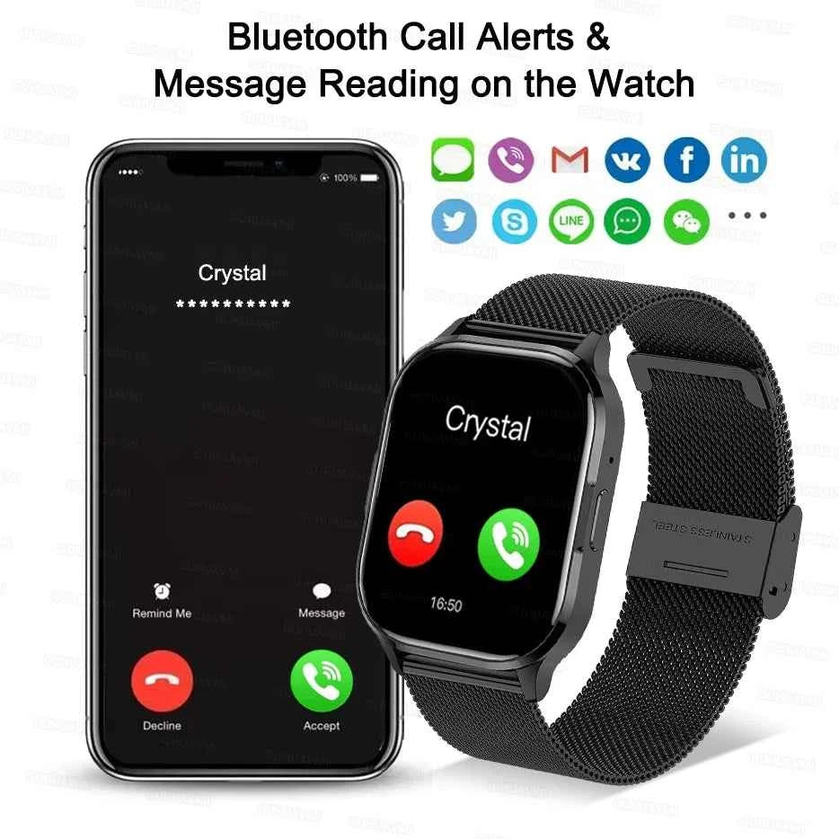 Ultra Thin Smart Watch Man Women Screen Always Display Time Sports Bracelet Bluetooth Call Fashion Smartwatch Health Custom dial
