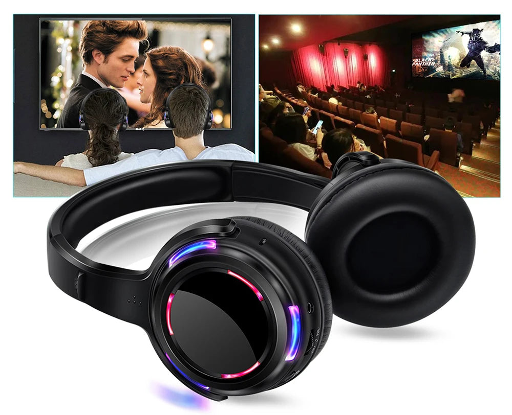 Silent Disco Headphones LED transmitter for Quiet Events,Party,Meeting,Yoga