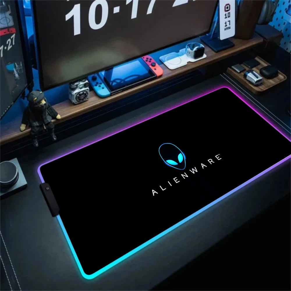 XXL Large PC Gamer Keyboard Desk Mat 900x400 RGB Alienware Gaming Mouse Pad LED Computer Accessories Tapis De Souris Mousepads