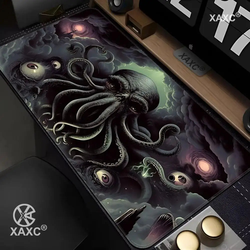Cthulhu Green Octopus Mouse Pad Large Rubber Anti-slip PC Desk Accessories for Office and Gamer Keyboard Mats Decor Mat HYBXXC