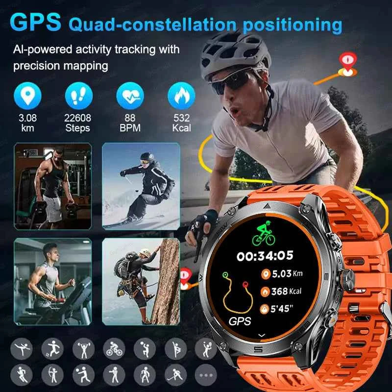 2026 Ultra New Built in GPS Compass Smart Watch 1000mAh Battery 10ATM Waterproof Sports tracker Outdoors Military Smartwatches