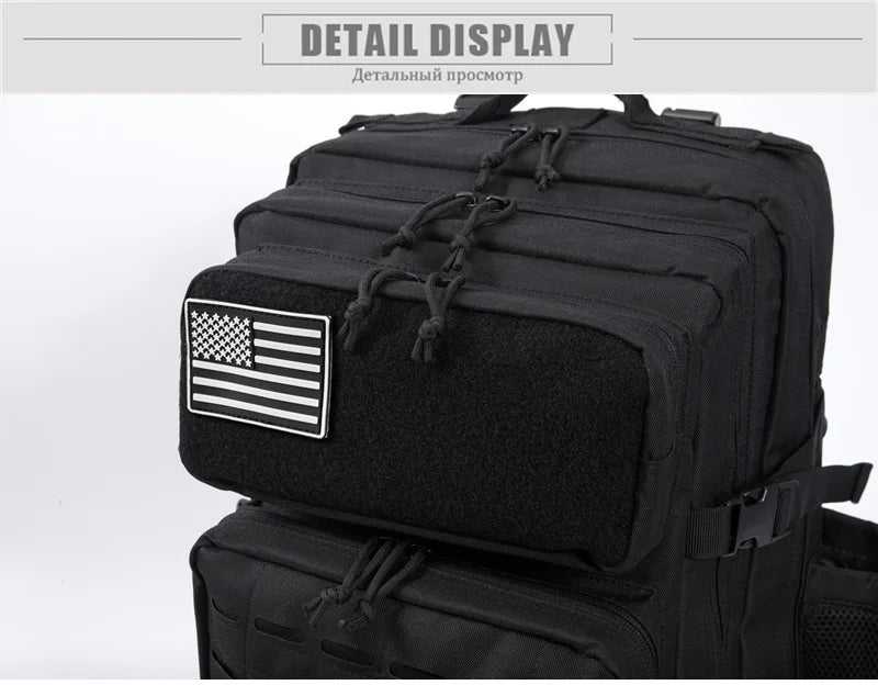 45L Tactical Backpack survival Bag Hunting MOLLE Backpack GYM For Men EDC Outdoor Hiking Rucksack Witch Bottle Holder