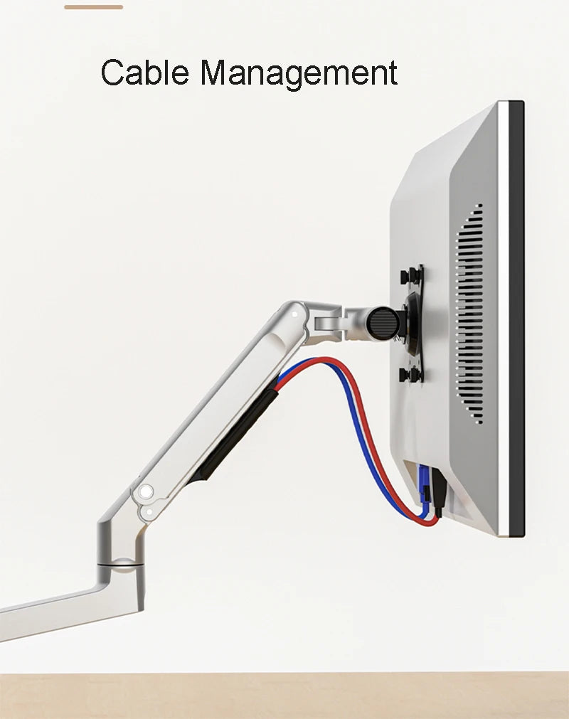 V62W  Wall Mount Aluminum Mechanical Spring Arm Monitor Holder Full Motion LCD LED Monitor Mount Arm Monitor Support