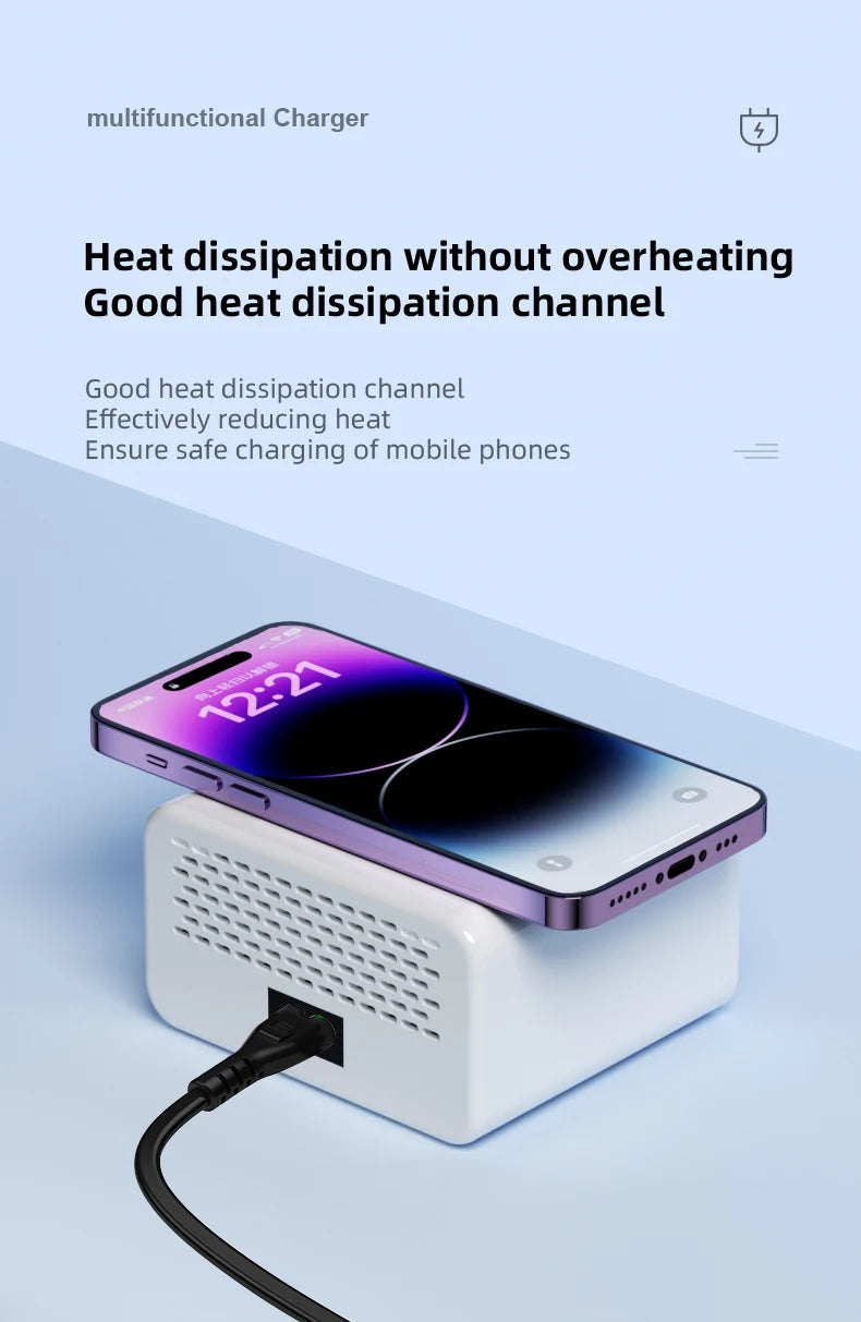 Multi functional 8-port USB Wireless Fast Charging Station Visual Current Detection Charger For Mobile Phone iPad Flash Charging