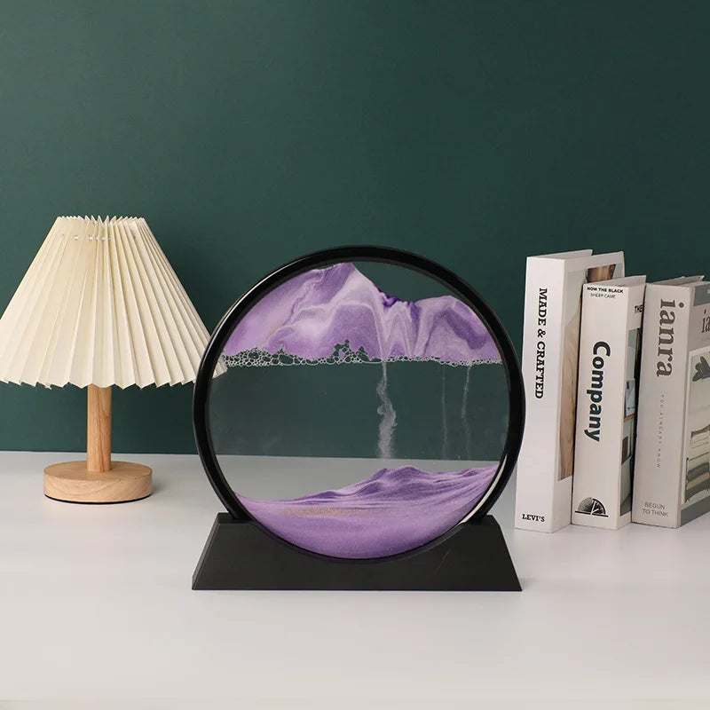 Sandscape Moving Sand Art Frame Quicksand 3D Dynamic Liquid Hourglass Kinetic Sand Painting Flowing Sand Office Home Decor Gifts
