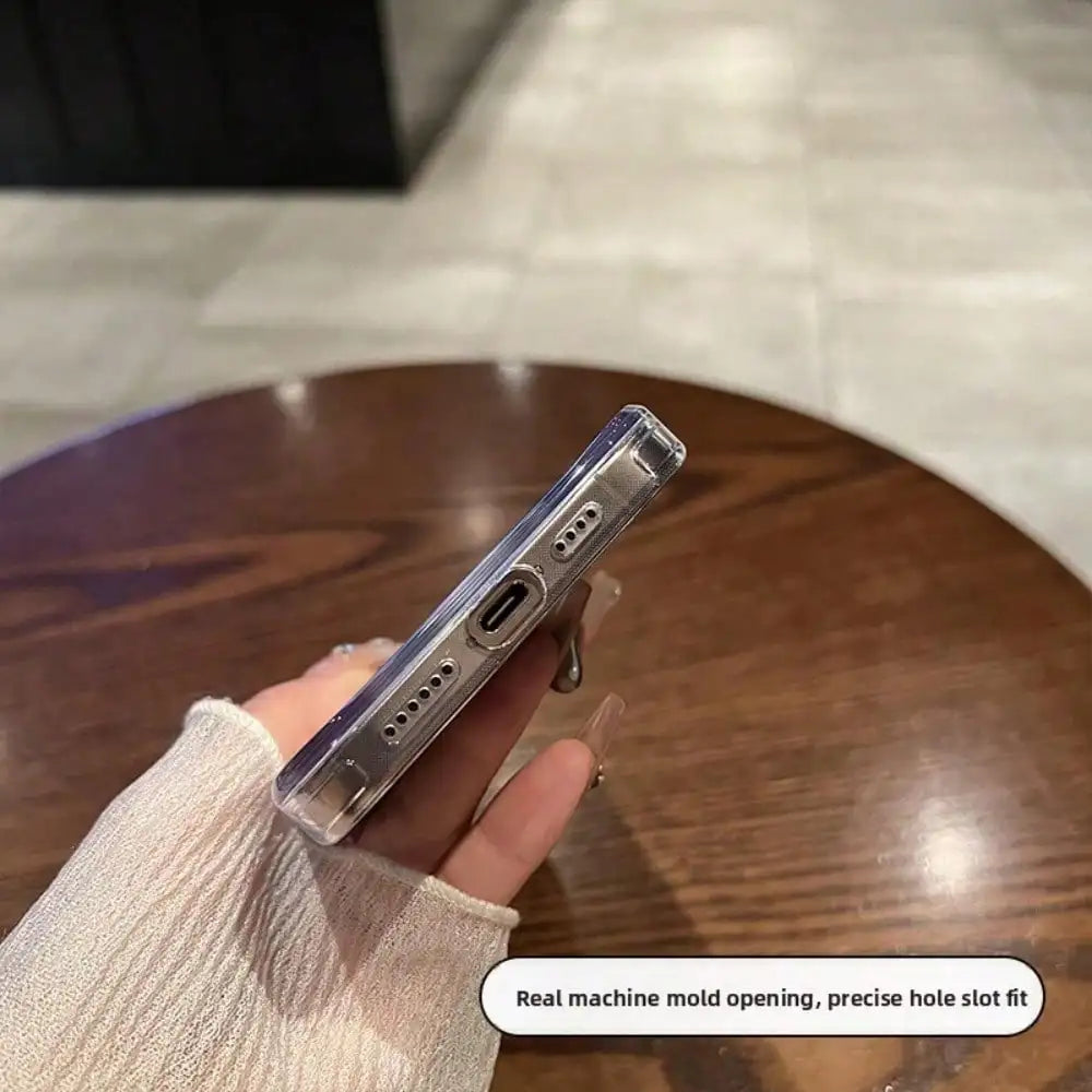 360 ° Rotating Metal Bracket Transparent Magnetic Phone Case, Suitable for IPhone 17 16 15 14 13, All Inclusive Soft Anti Fall