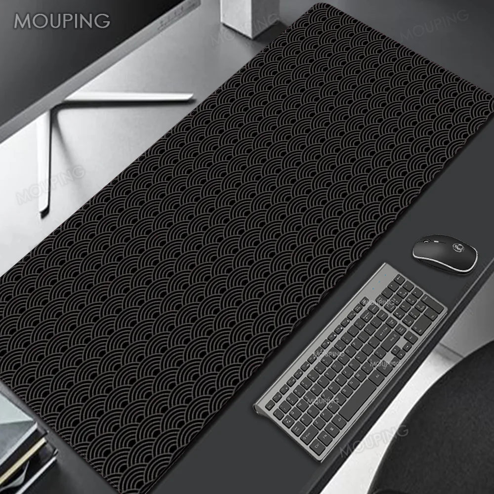 Black Deskmat Carpet Desk Accessories Laptop Gamer Mause Pad White Mouse Pad Large Mousepad 900x400 Office Tables mouse mats