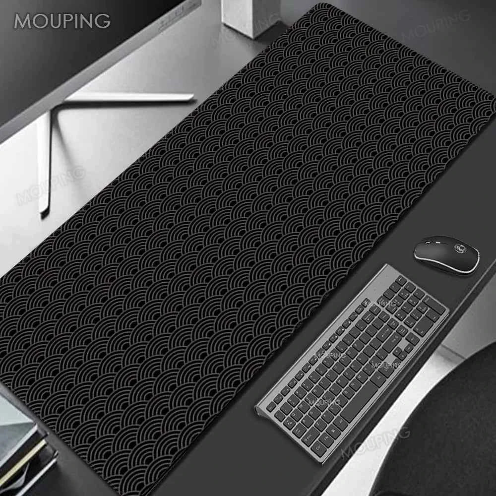 Black Deskmat Carpet Desk Accessories Laptop Gamer Mause Pad White Mouse Pad Large Mousepad 900x400 Office Tables mouse mats