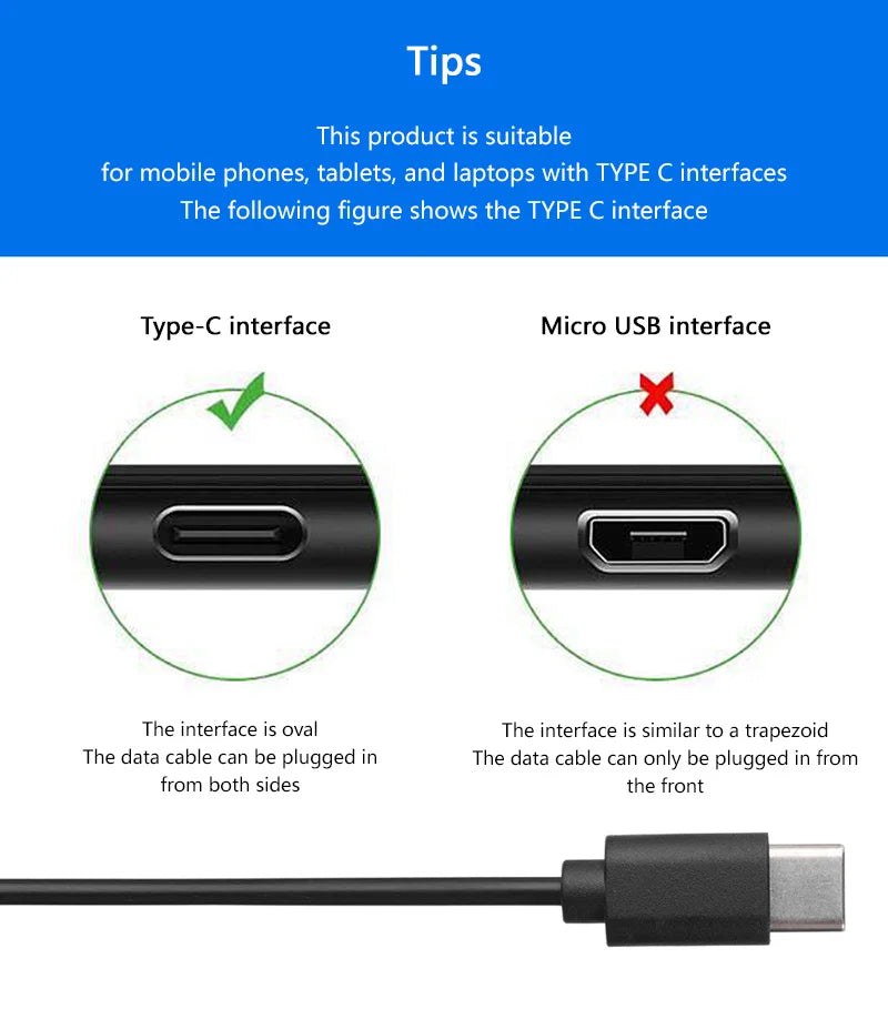Type-c Wired Mouse Silent Portable Tablet Notebook Office Optical Mouse Ergonomic Design For PC Android IOS