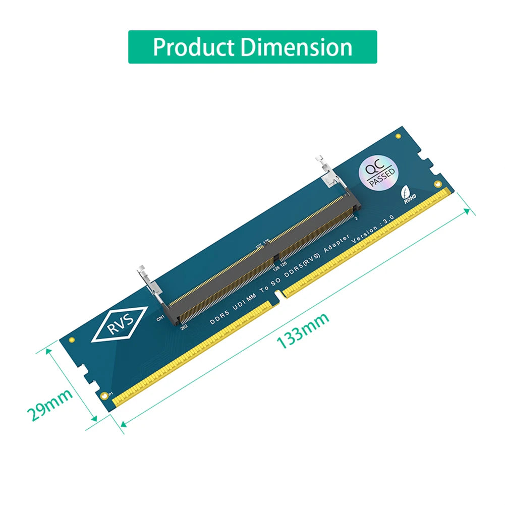 Laptop SO DDR5 RAM To Desktop DDR5 U-DIMM Adapter  Memory Card Converter  Laptop To Desktop SO-DIMM To PC DIMM Card