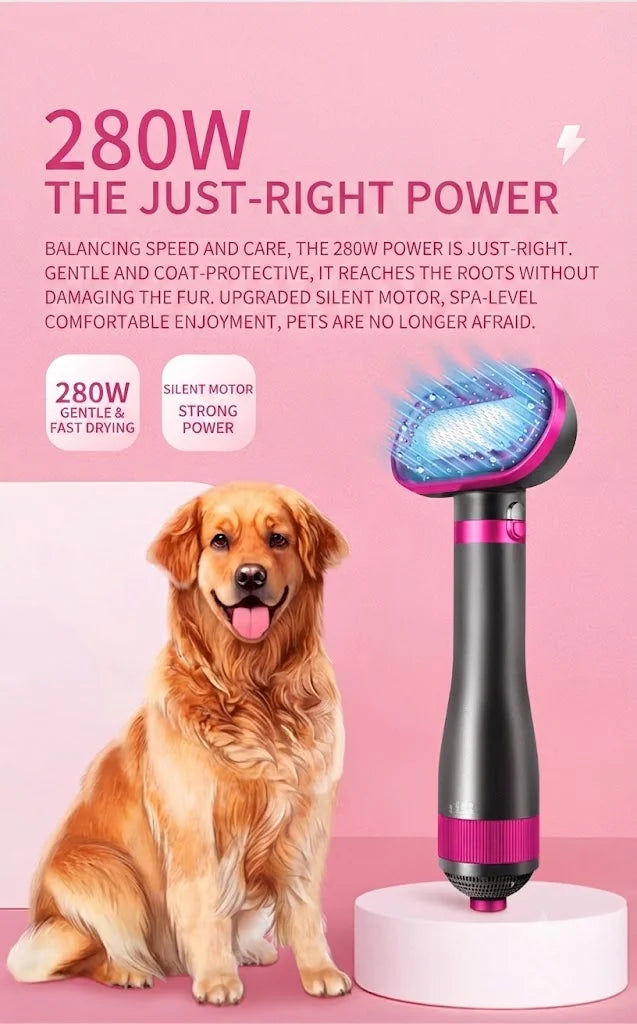 Pet Hair Dryer Dog Grooming Home Pet Products Silent Non-Hurting 280W Drying Hair Dryer Comb for Dog Hair Dryer