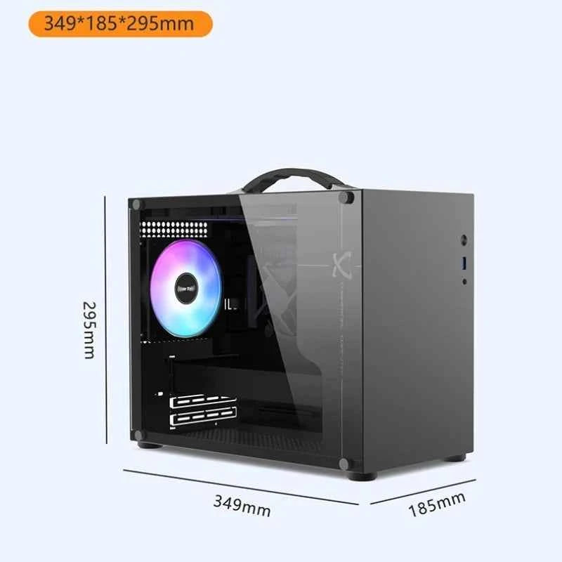 PowerTrain X-GAMERX X100 M-ATX Portable Computer Case ITX  MATX  Power Supply Support U3 Type-C Desktop MINI Small Chassis