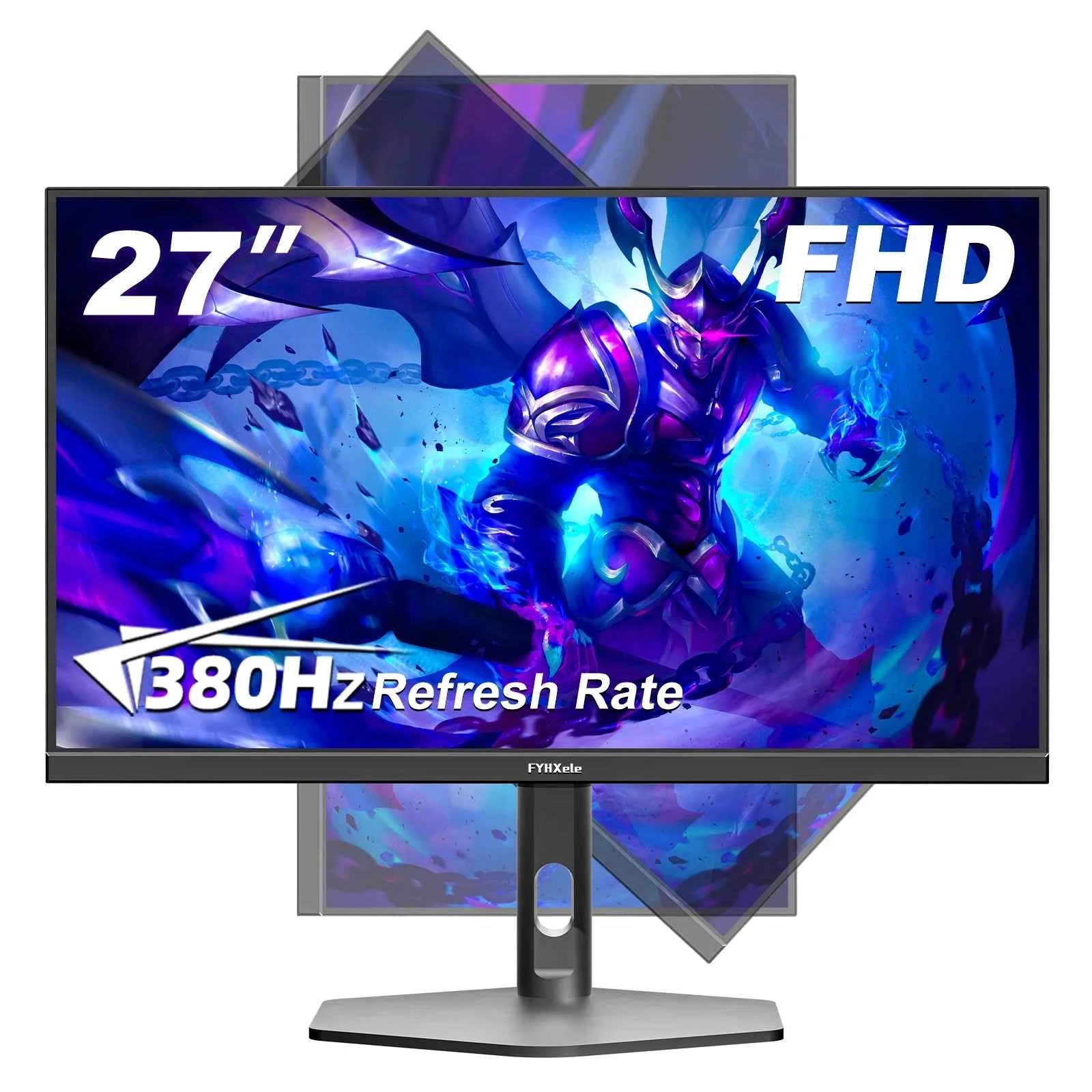 FYHXele 27 inch 380Hz Gaming Monitor 1080P IPS 0.5ms GTG Computer Monitor Adjustable Vertical Monitor Support FreeSync HDR VESA