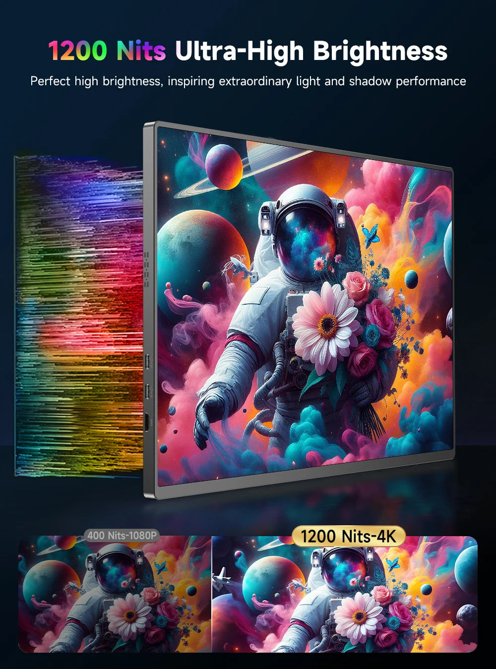 EVICIV Portable Monitor 4K 1200Nits 16