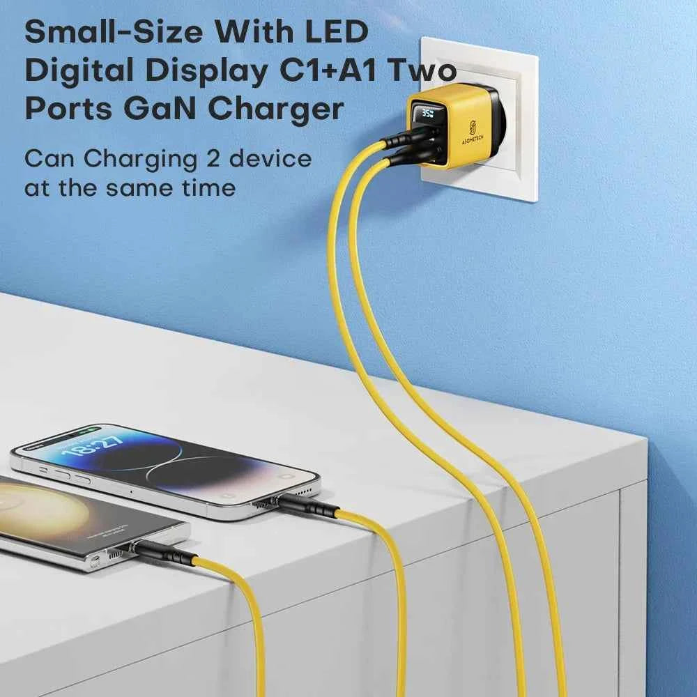 35W GaN Charger LED Display USB Charger for IPhone 14 Pro Samsung Xiaomi IPad Pro PD 3.0 QC 3.0 Quick Charger USB C Fast Charge