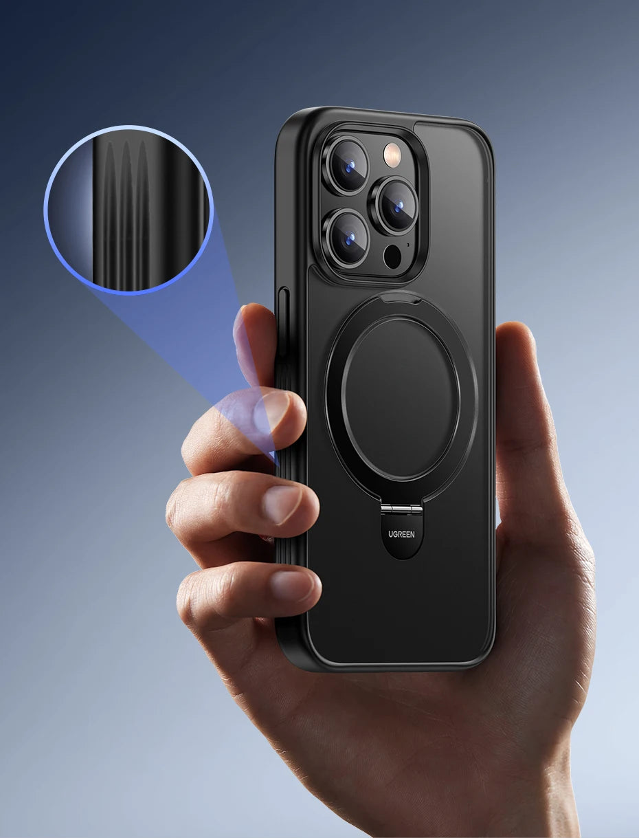 Magnetic Stand Case for iPhone 15 Pro Max Shockproof Cover for iPhone 15 Pro Case with Kickstand Ring