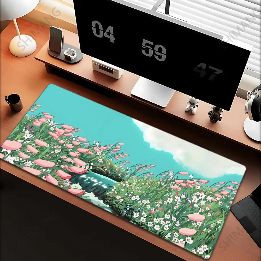 Mouse Pad Anime Street Kawaii Mousepad Laptop Gaming Accessories Keyboard Pad PC H-Howls Moving C-Castle Gamer Desktop Mouse Mat