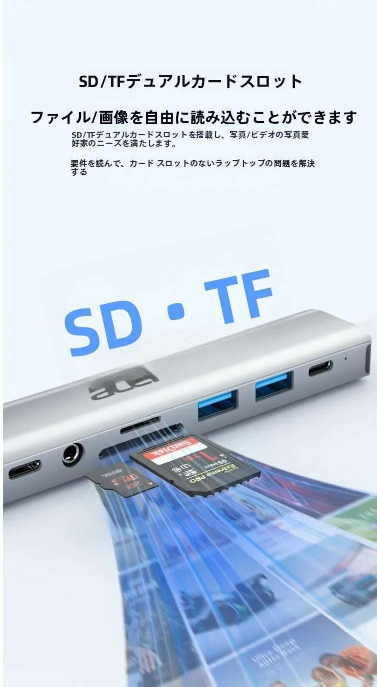 Acer Type-C docking station, 9-in-1 integrated USB splitter + Gigabit network port + card reading function, HY41-T9