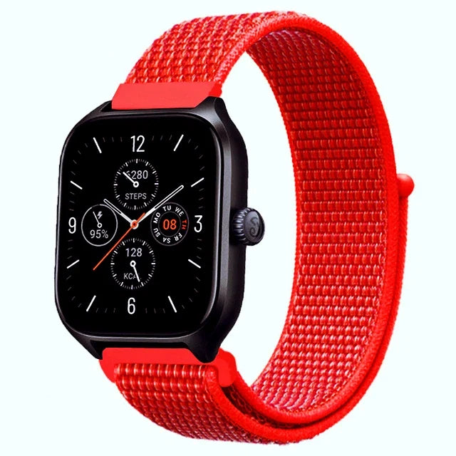 20mm 22mm Nylon Loop Strap for Amazfit GTR 42 47mm/GTR2/2e/3/3 Pro/4/GTS/GTS2/mini/3/4 Bracelet for Amazfit Bip-U-S/Stratos 2 2S