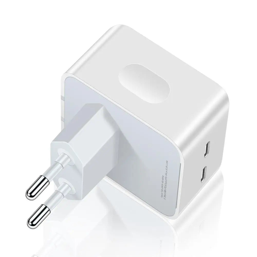 35W Dual USB C Port Fast Charger Foldable Type C Fast Wall Charger UK US Plug For iPhone 17 16 15 Pro Max 13 iPad Power Adapter