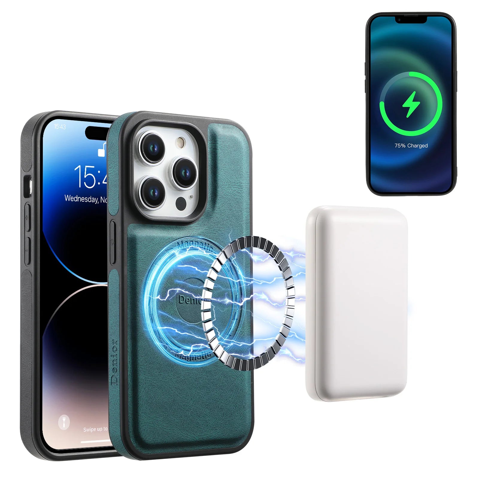 Magnetic Case for iPhone 16 15 14 13 12 Pro Max Plus Vintage Leather Cover for Magsafe Anti-konck Soft Shell iP16 Phone ./\';p
