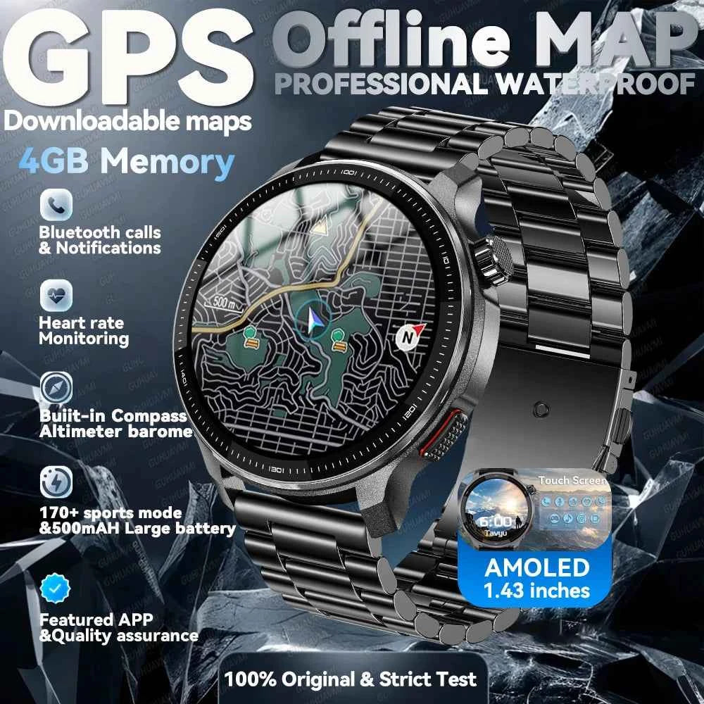 NEW GPS Offline Maps Smart Watch 1.43