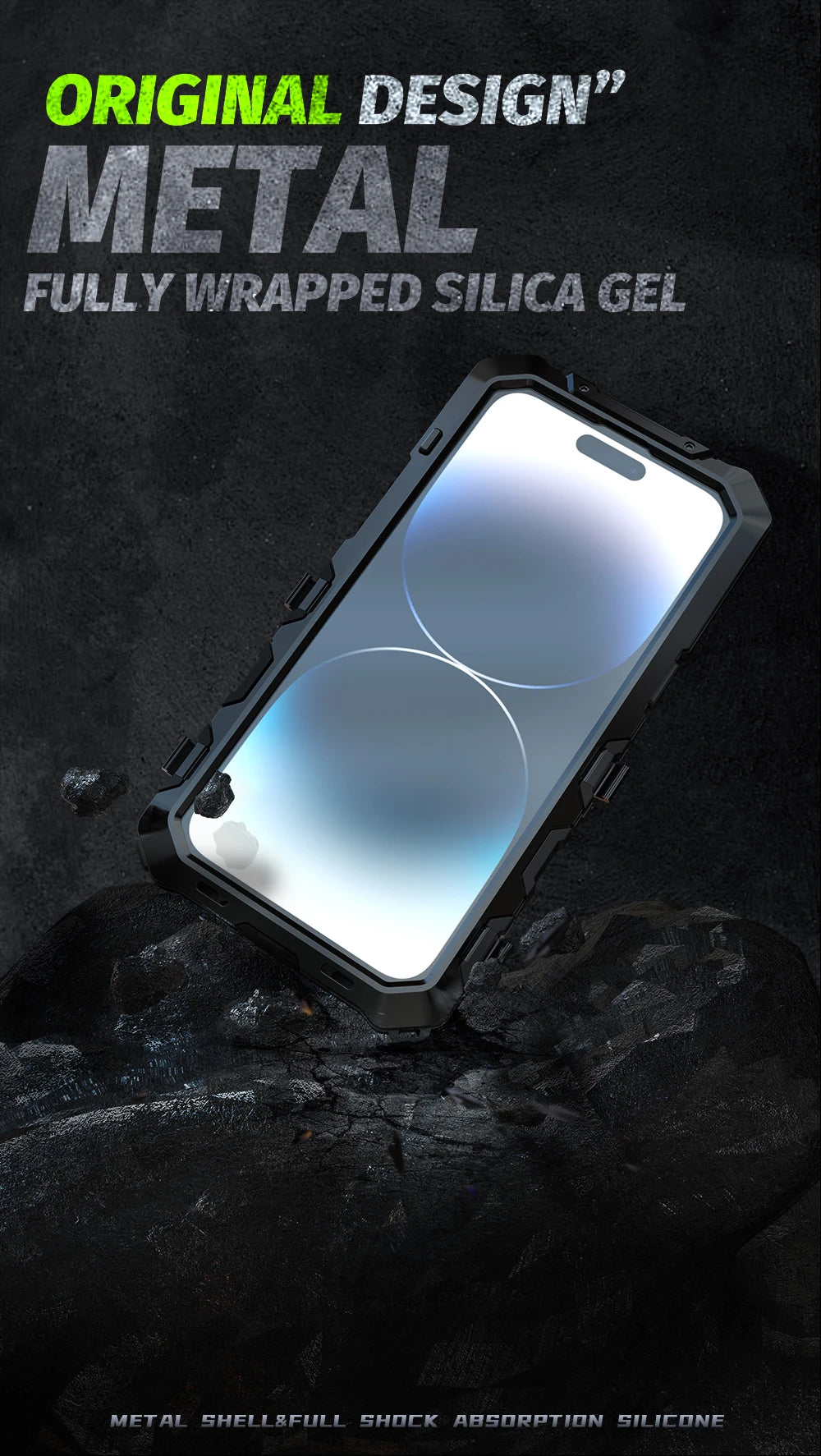 for iPhone 14 Pro Max Case Heavy Duty Protection Armor Metal Aluminum Phone Case for iPhone 14 Pro Max 14 Plus Shockproof Cover
