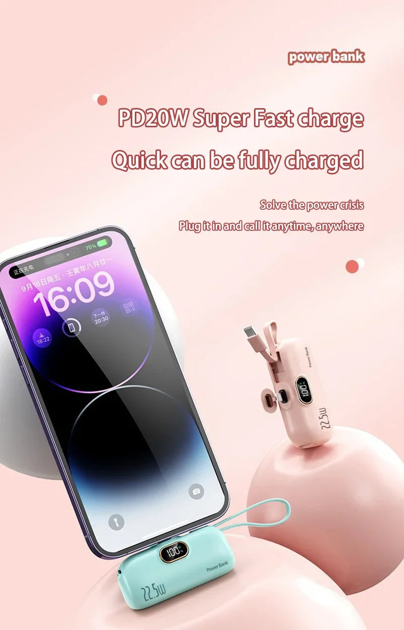 Lenovo Mini Convenient Mobile Power Bank 30000mAh Portable Fast Charging Suitable For iPhone For Samsung External Battery 2026