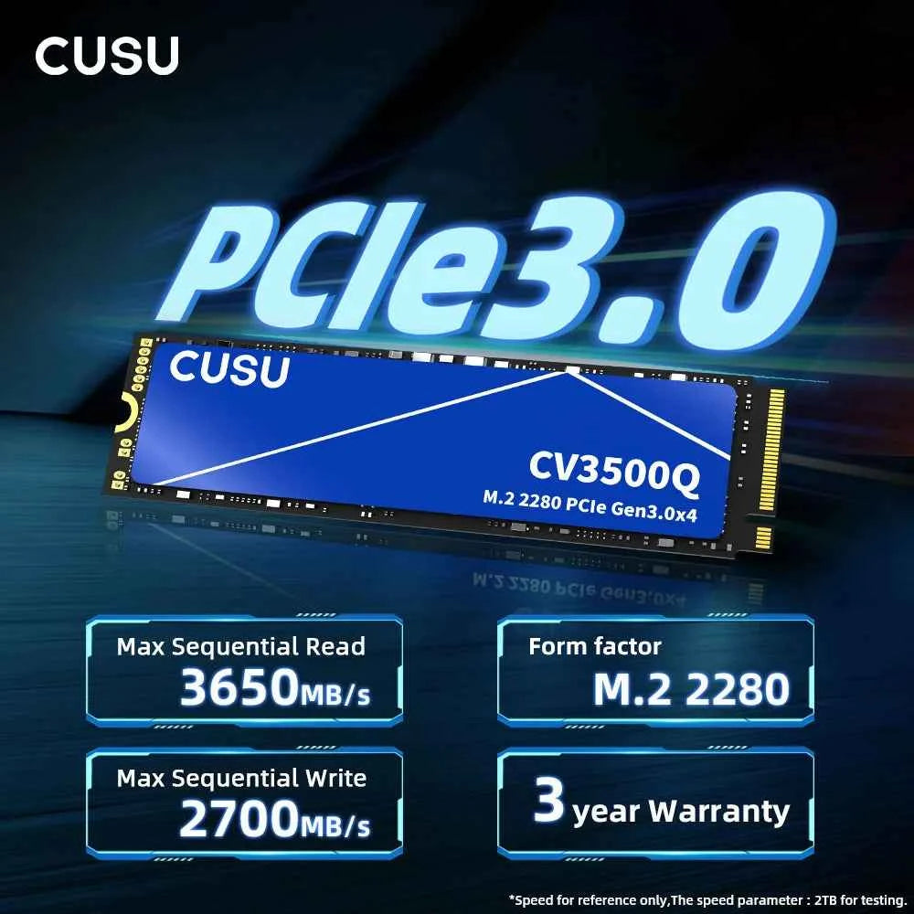CUSU SSD 512GB 1TB 2TB M.2 NVMe M2 SSD 256GB Hard Drive Solid State Disk for Laptop Desktop