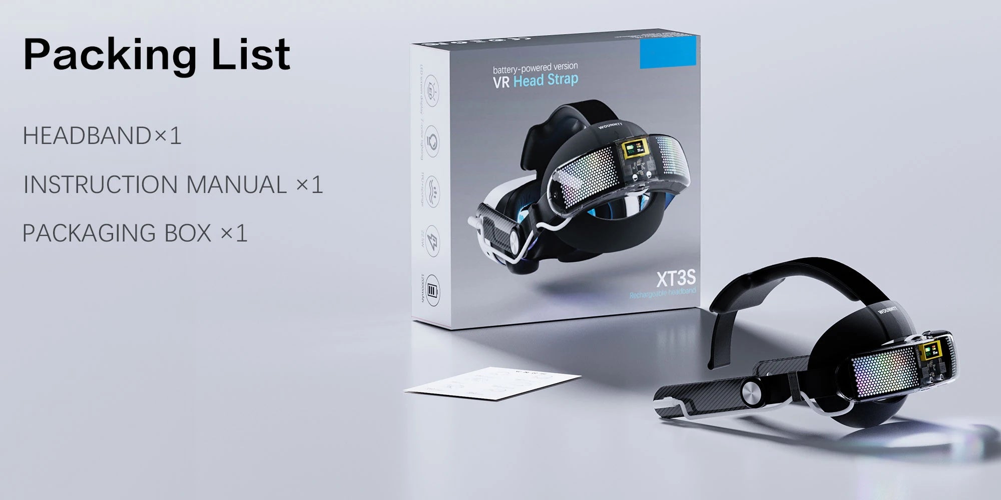 WOLMTT 10000mAh Battery Head Strap for Meta Quest 3/Quest 3S, 22.5w fast charging increases 6-8 hours of battery VR accessories