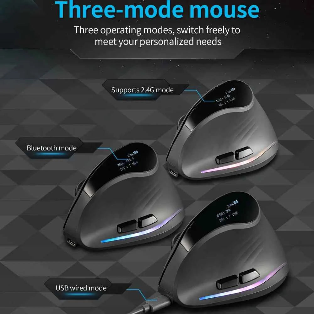Lefon 2.4G Ergonomic Wireless Mouse Rechargeable Vertical Mouse Gaming Mice for PC Laptop MacOS Office F35C/F35B/F35 Model 버티컬 마