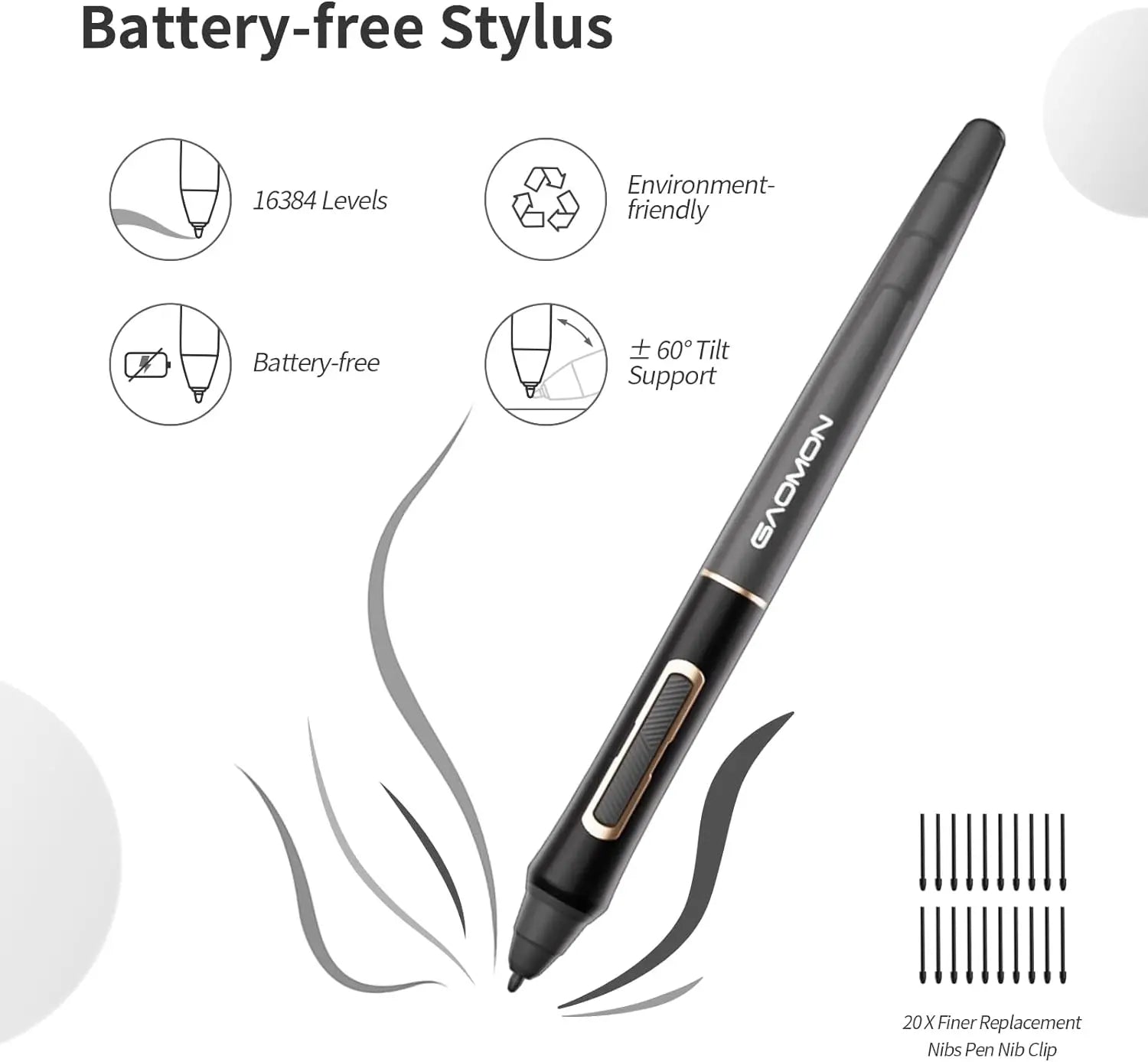 GAOMON Wireless Graphics Tablet WH851 Bluetooth 5.0 Connectivity 16K Levels Pen 8x5 Inch Type-C Drawing Tablet with Sleeve Glove