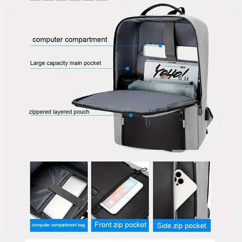 Man Travel Backpack Laptop Backpack with Charging Port Oxford Cloth Backpack Casual Daypacks Large Capacity Backpack