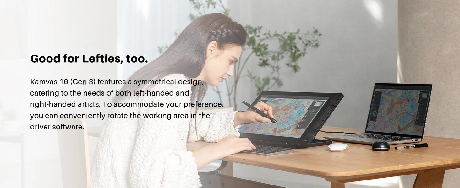 Huion Kamvas 16 (Gen 3) Graphics Tablet 15.8 Inch Display 2.5K QHD Screen with Dual Dials PenTech 4.0 Stylus 16K Levels Pressure