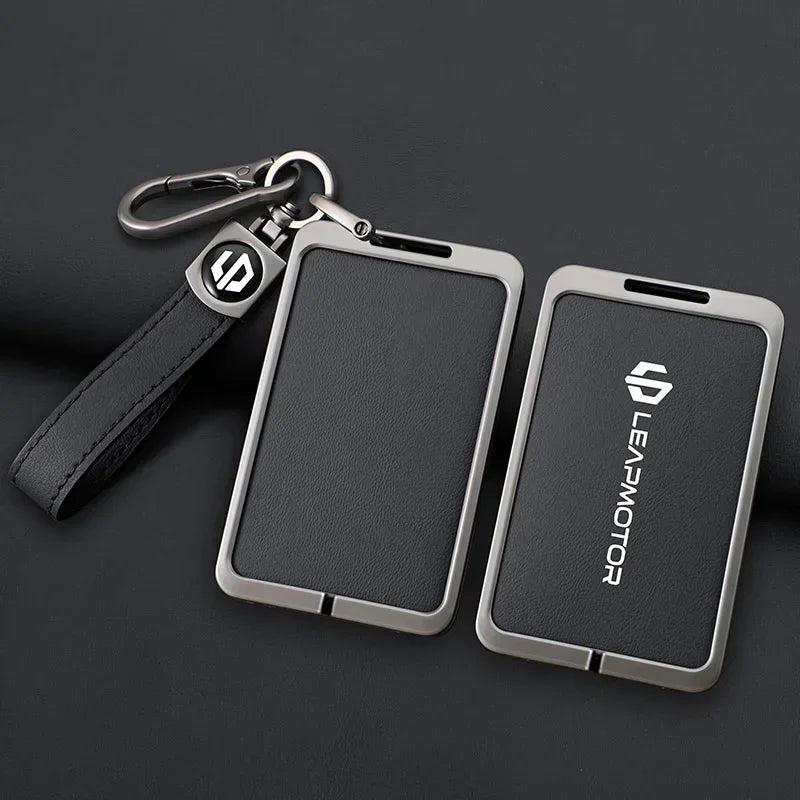 Car Smart NFC Card Key Case Cover For Leapmotor C10 C11 C16 Zinc Alloy Leather Protector Holder Shell Kychain Auto Accessories