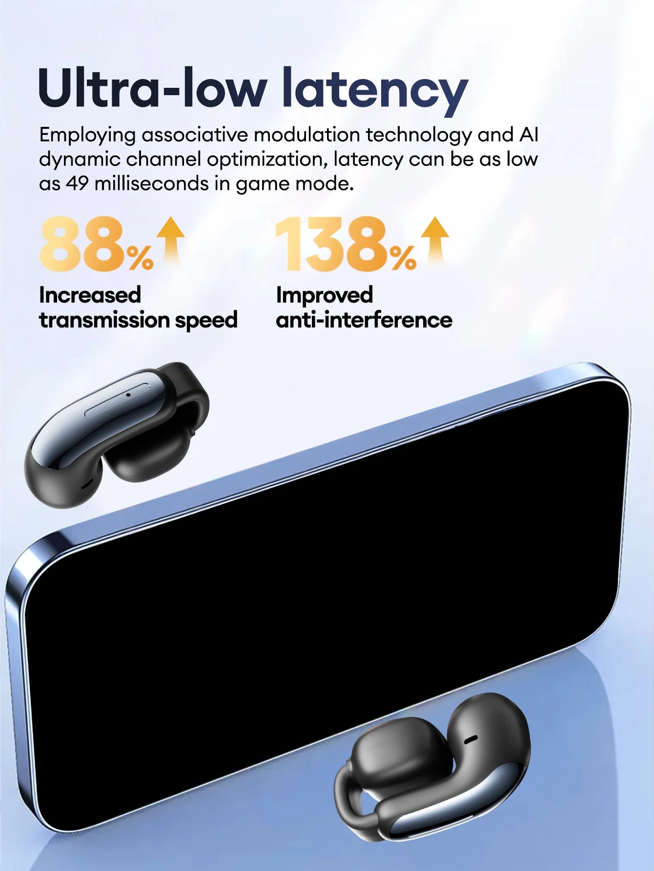 NEW Lenovo LES-108 Bone Conduction Earphones Open Ear Clip Wireless Earbuds Bluetooth 6.0 Sports Headphones with Mic Waterproof