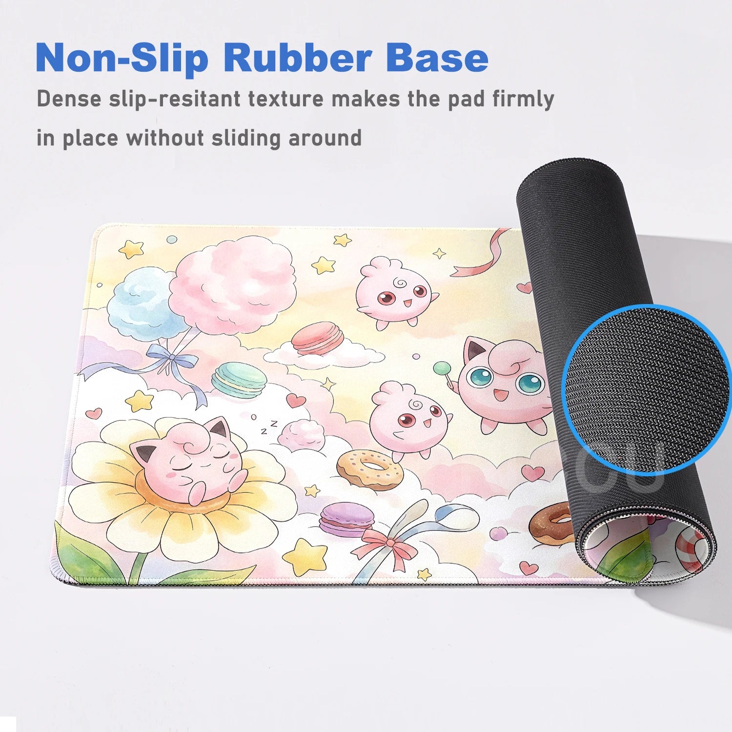 Kawaii Pink Keyboard Pad Clefairy Anime Gamer PC Cabinet Mouse Pad Ppokemon Jigglypuff Mousepad Laptop DeskMat E-Sports Mousemat